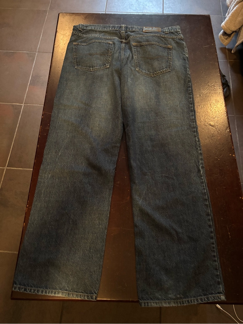 Vintage Anchor Blue Dark Blue Denim Jeans and button up anchor blue XL shirt